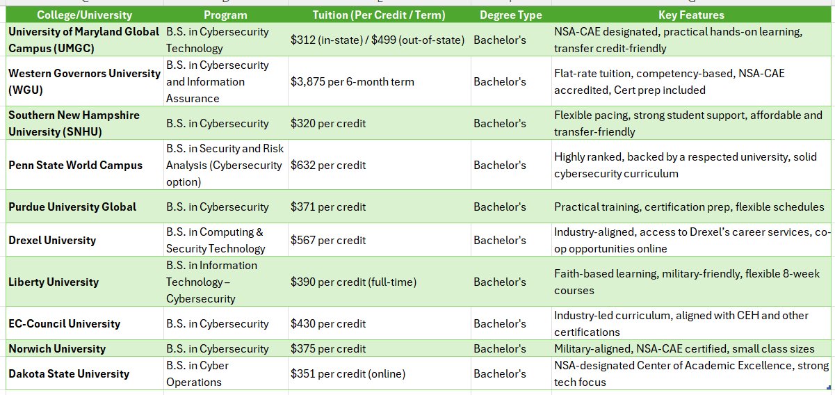 cyber security engineer degree online