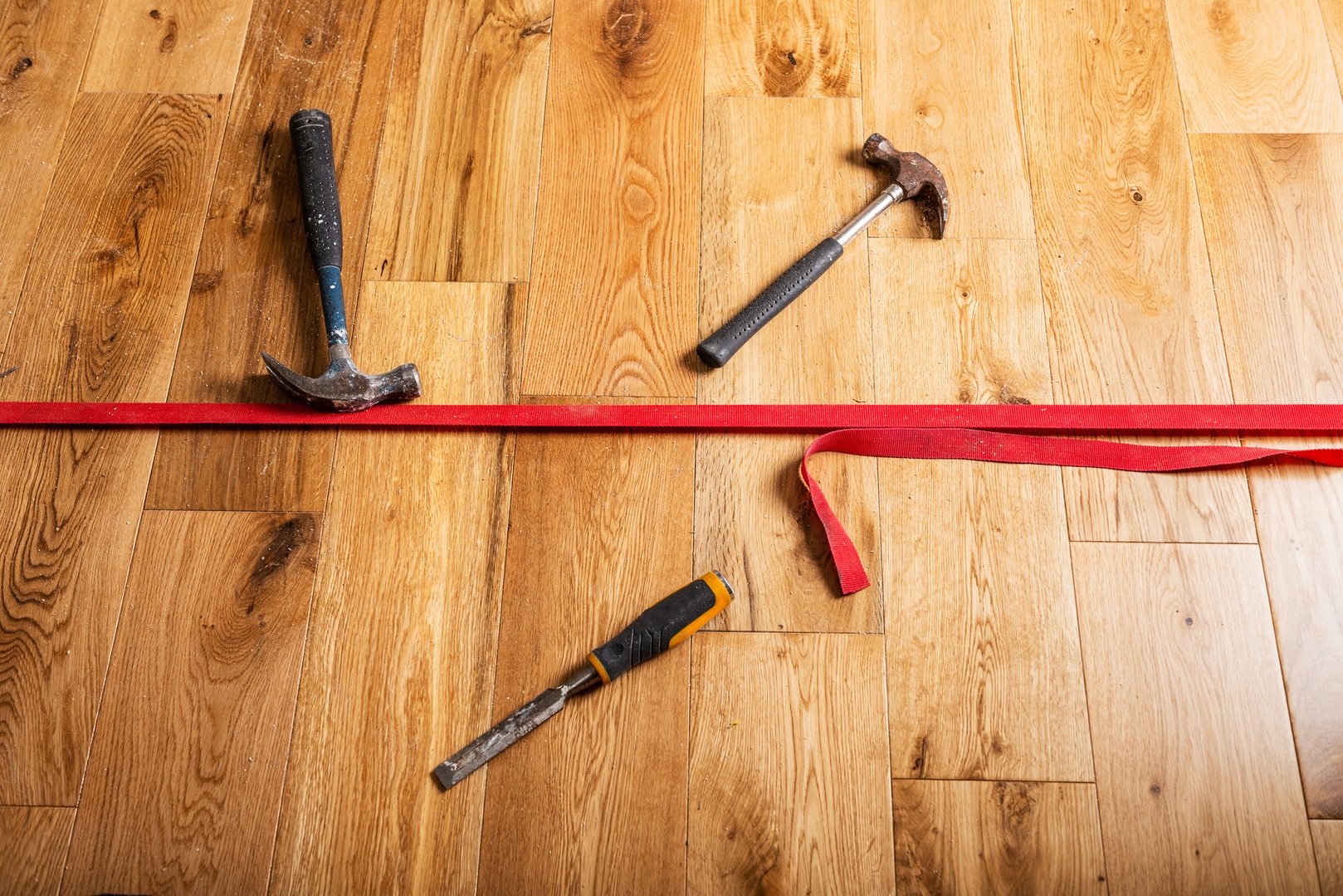 House renovation with changing of the floor from carpets to soli
