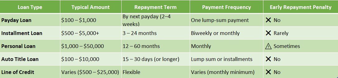 Loan Types and Repayment