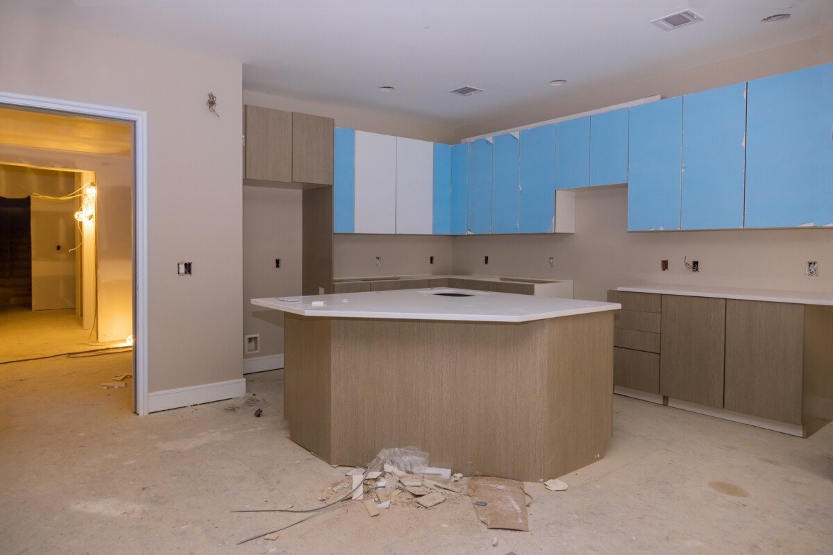 Remodel home improvement view installed in a new furniture in kitchen