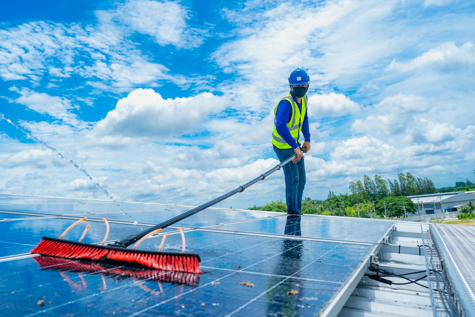 Solar panel cleaning in Orange County
