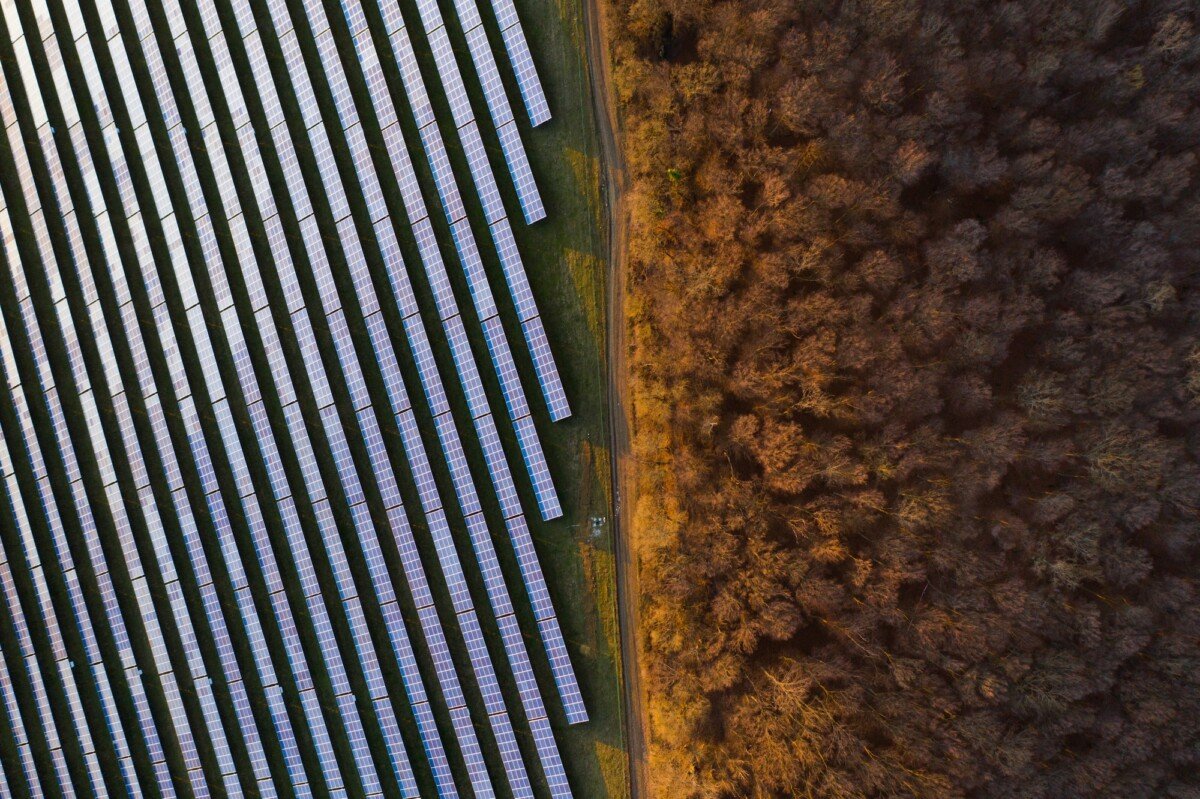 Solar panels - drone view