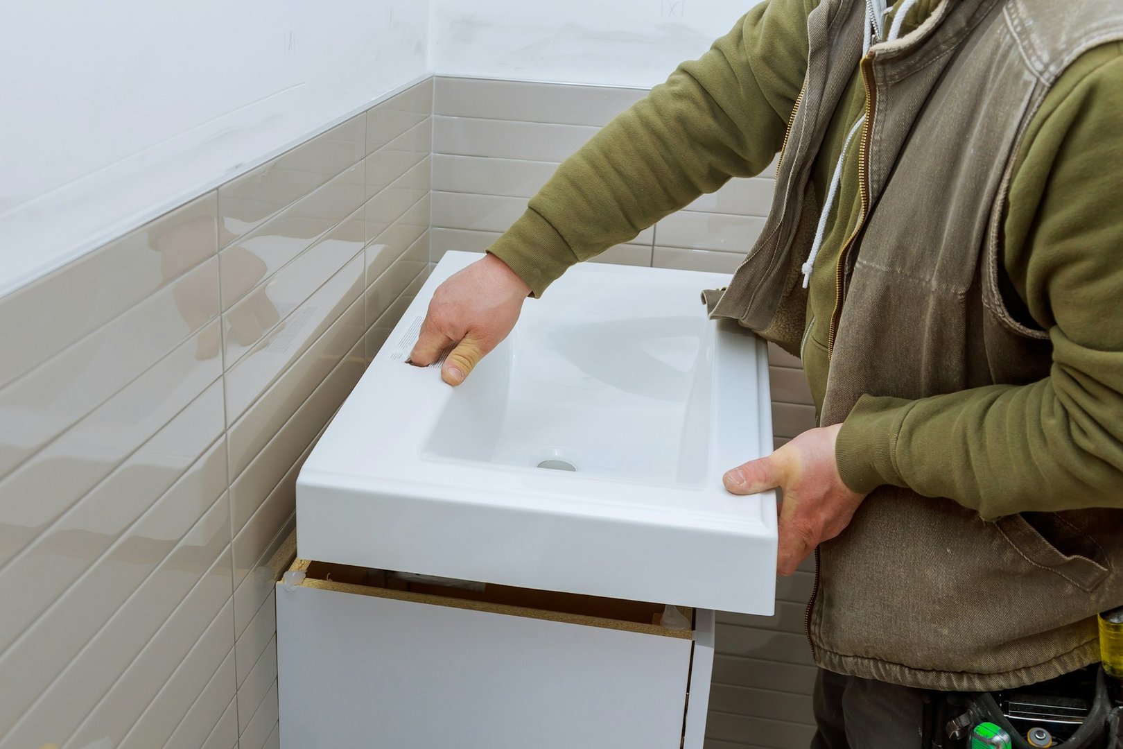 bathroom cabinet installation