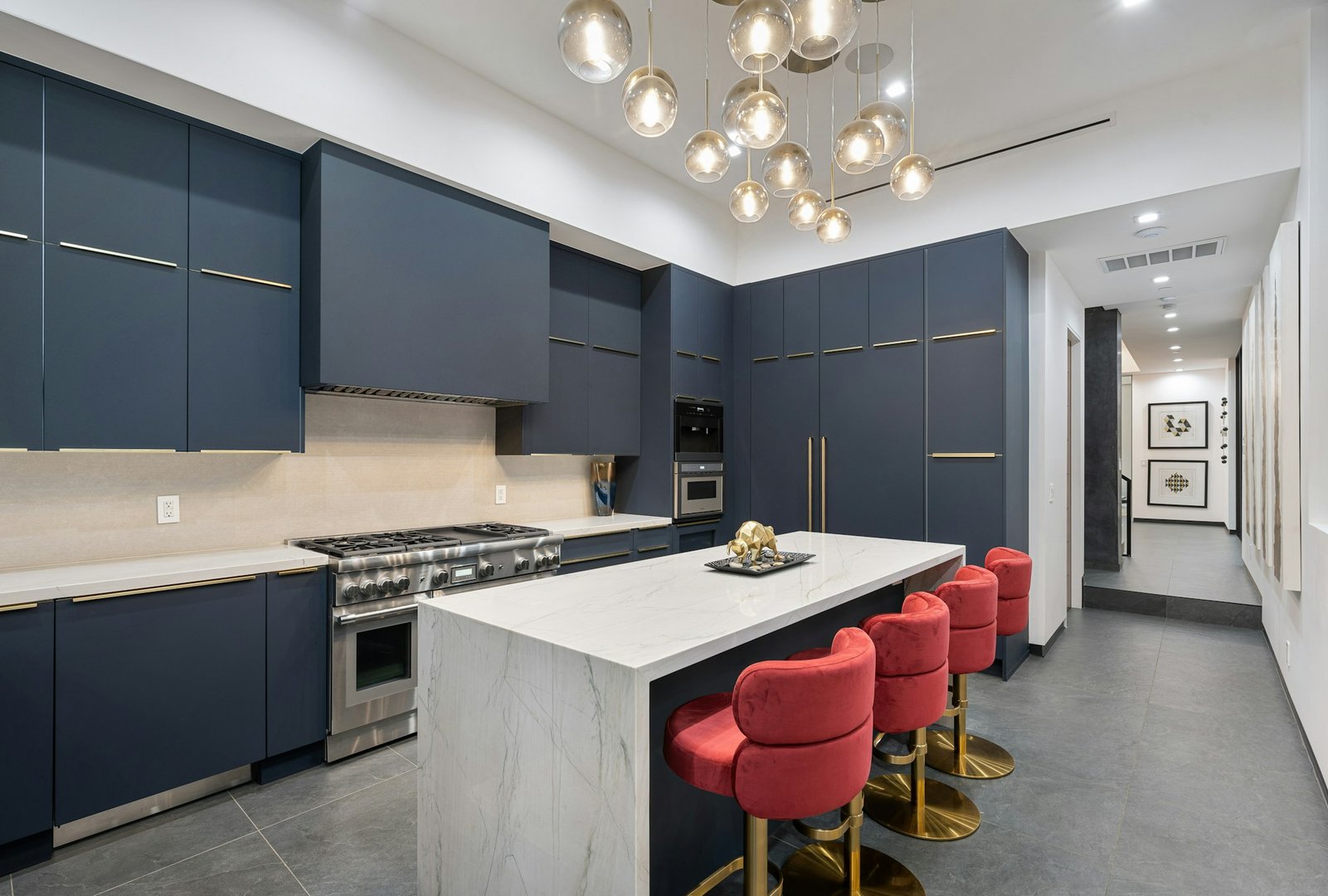 blue kitchen cabinets