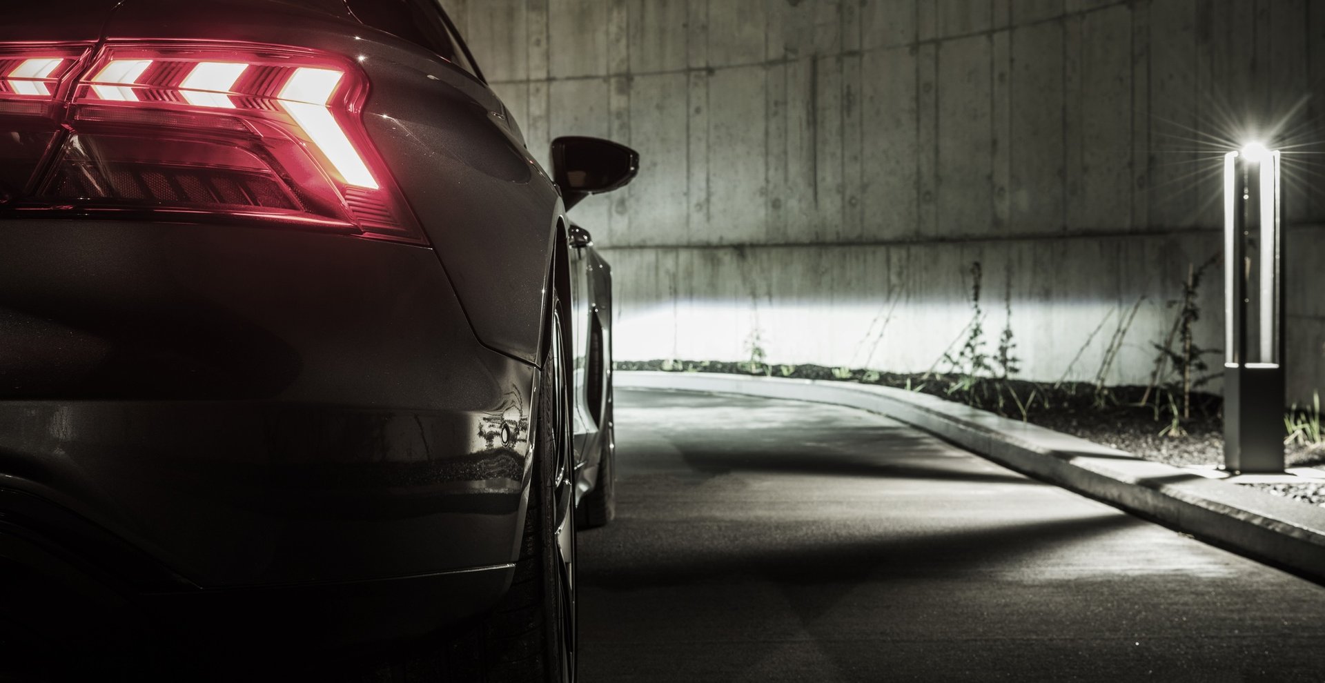 Modern Concrete LED Illuminated Driveway