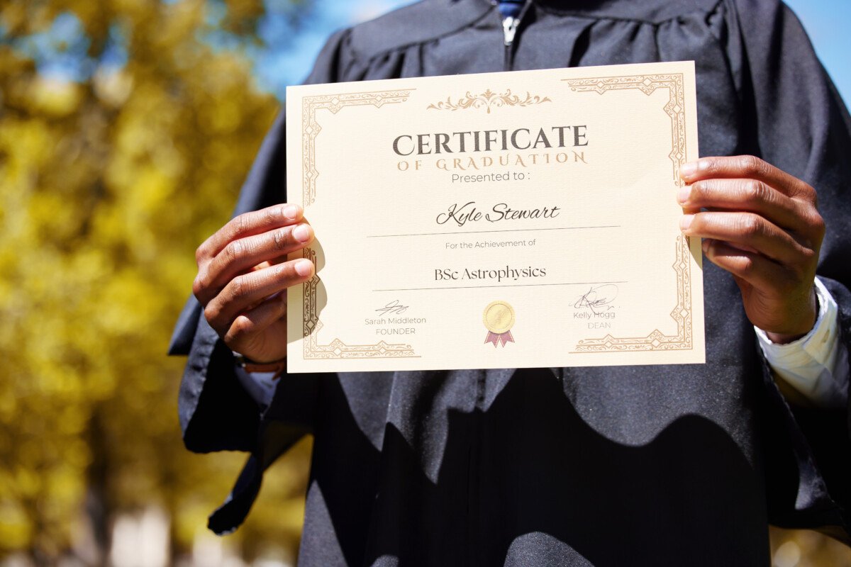 College, hands and closeup of a graduation diploma for success, achievement or goal. Scholarship, c.