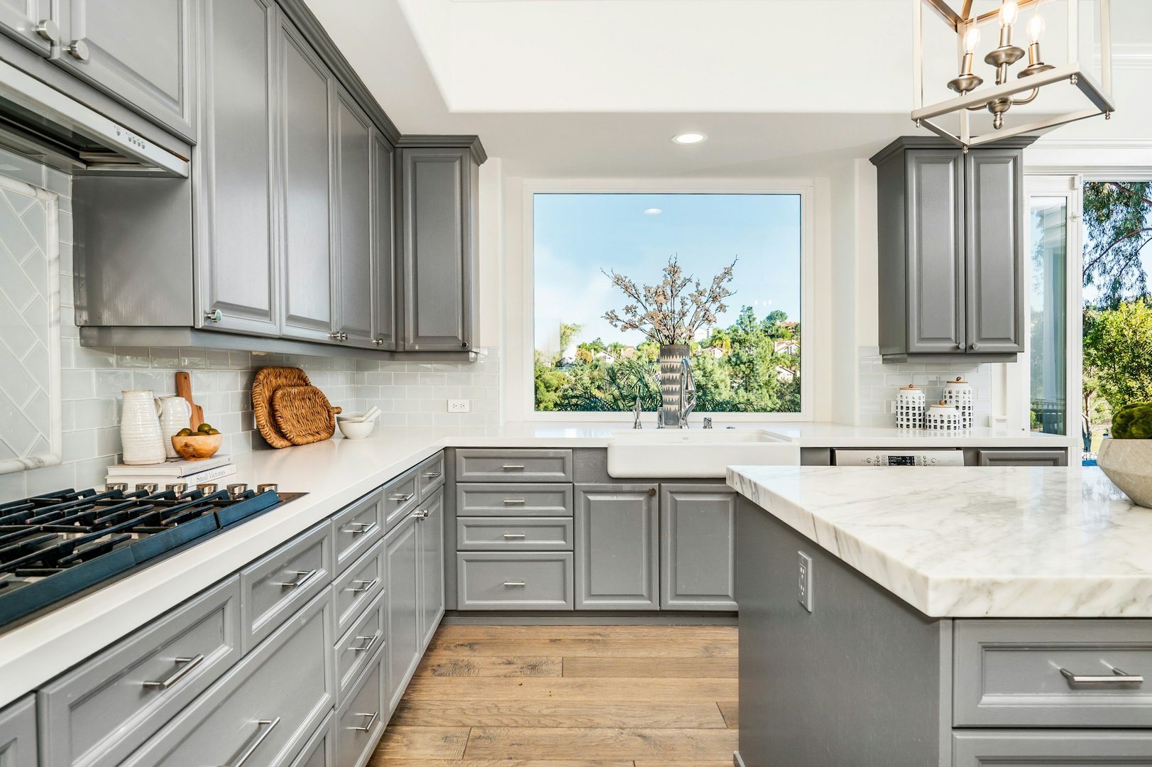 gray kitchen cabinets