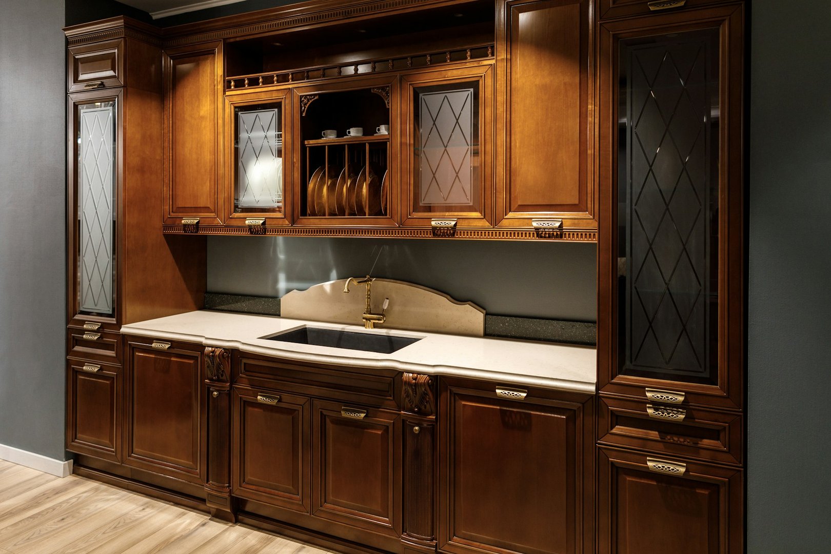 sink and cabinet