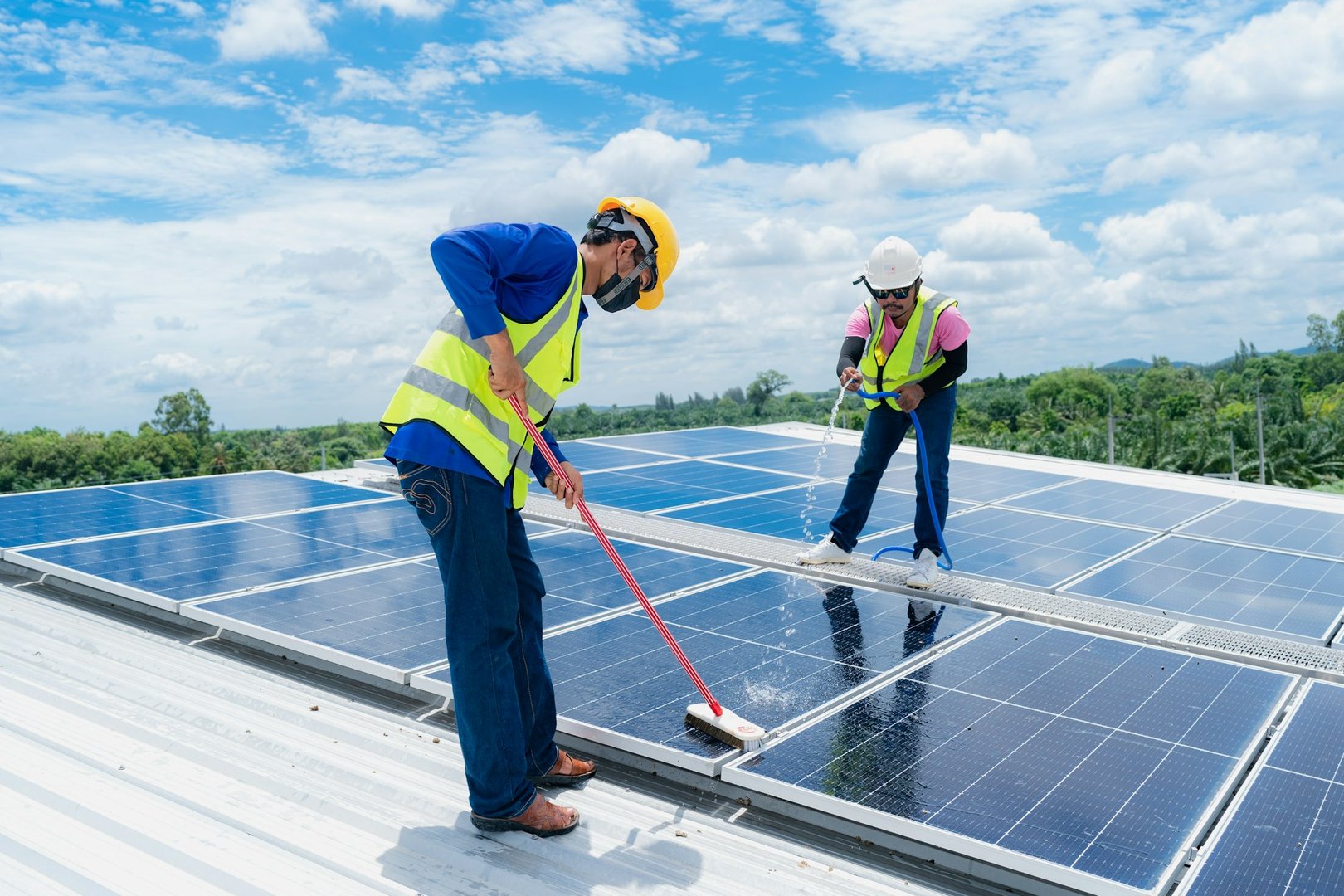 Solar panel cleaning in Orange County