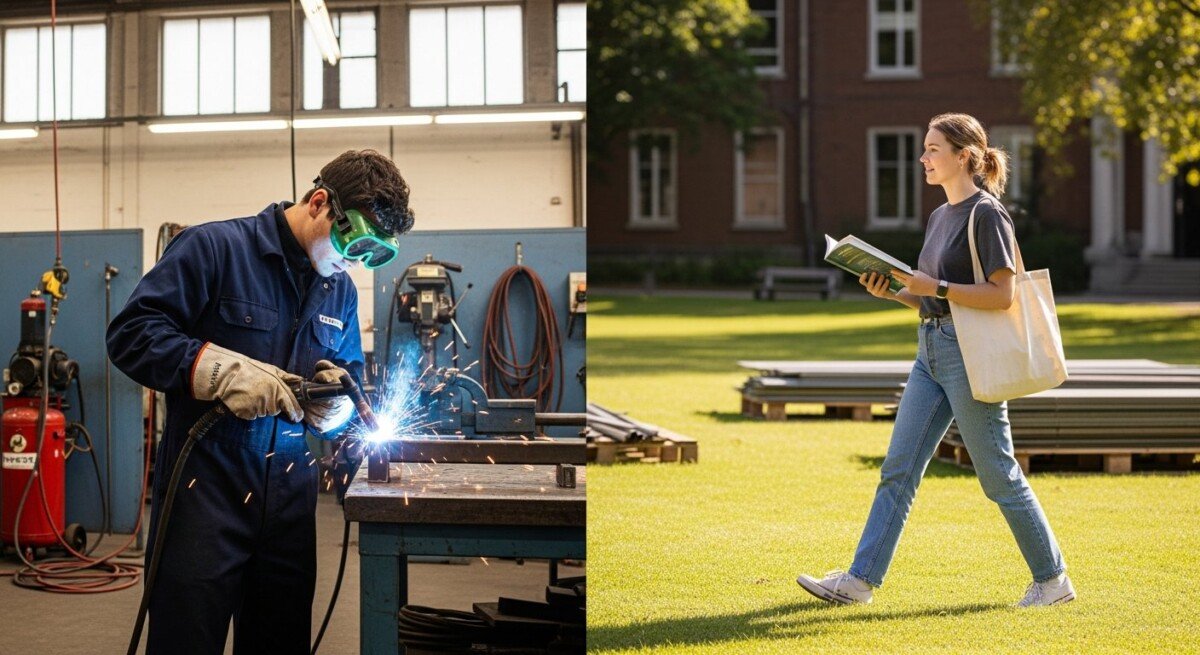 Comparison of trade school and four year college costs